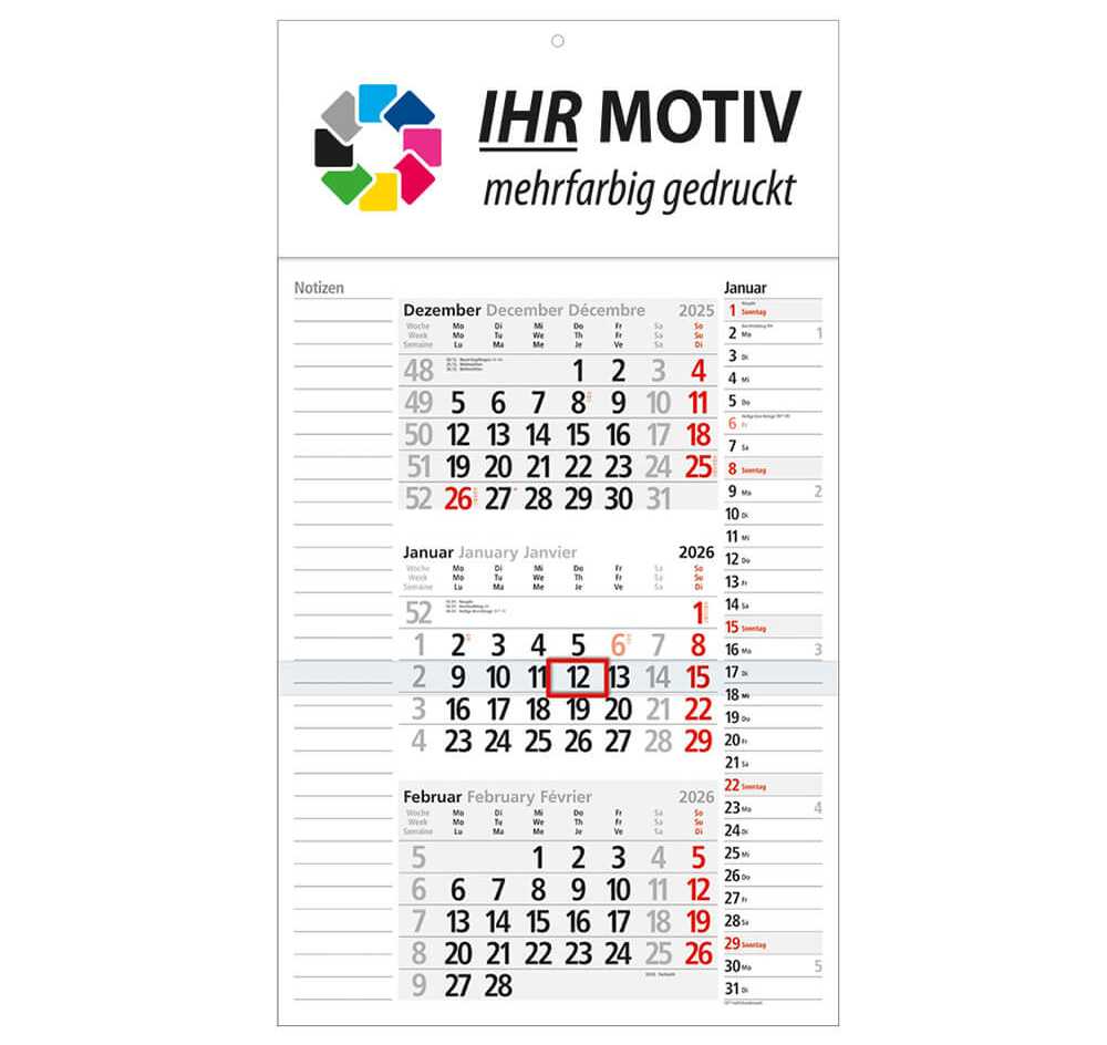 3-Monats-Kalender