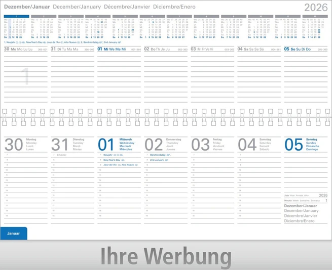 Tisch-Querkalender
