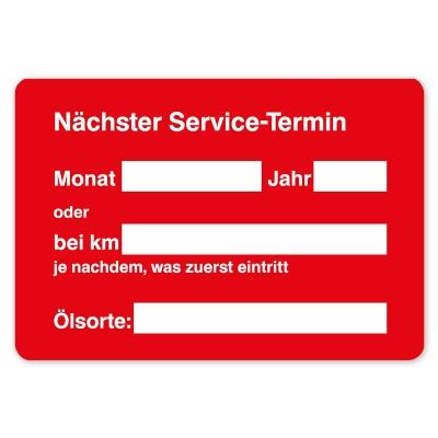 Service-Etiketten aus PVC-Folie ohne Firmeneindruck Naechster Service-Termin