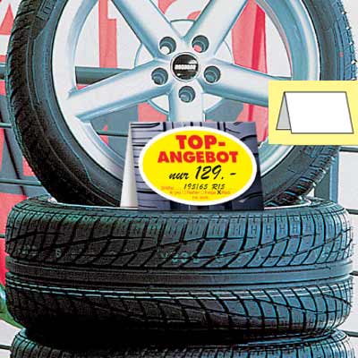 Reifen-/Räder-Preisschild, DIN A 5 quer Reifen-/Räder-Preisschild, DIN A 5 quer