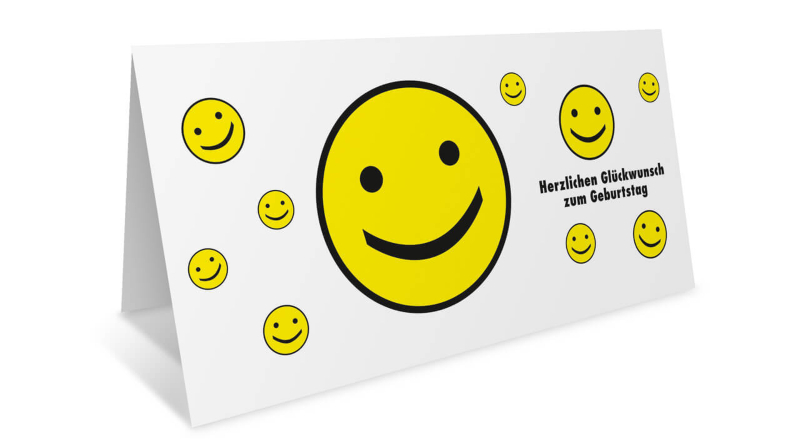 Geburtstags-Klappkarte, Motiv Smileys 