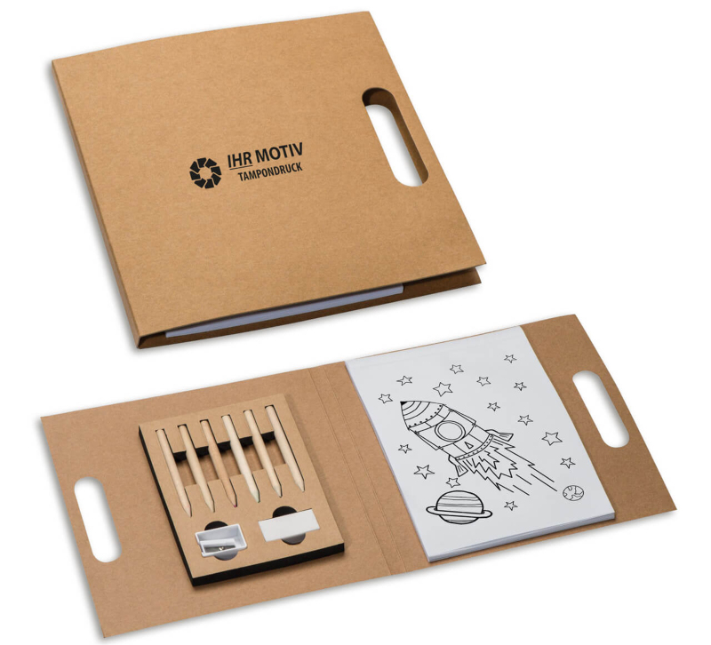 Malbuch für Kinder in recyceltem Einband