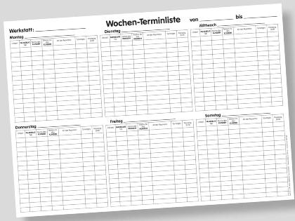 Wochen-Terminplaner, DIN A2-Querformat