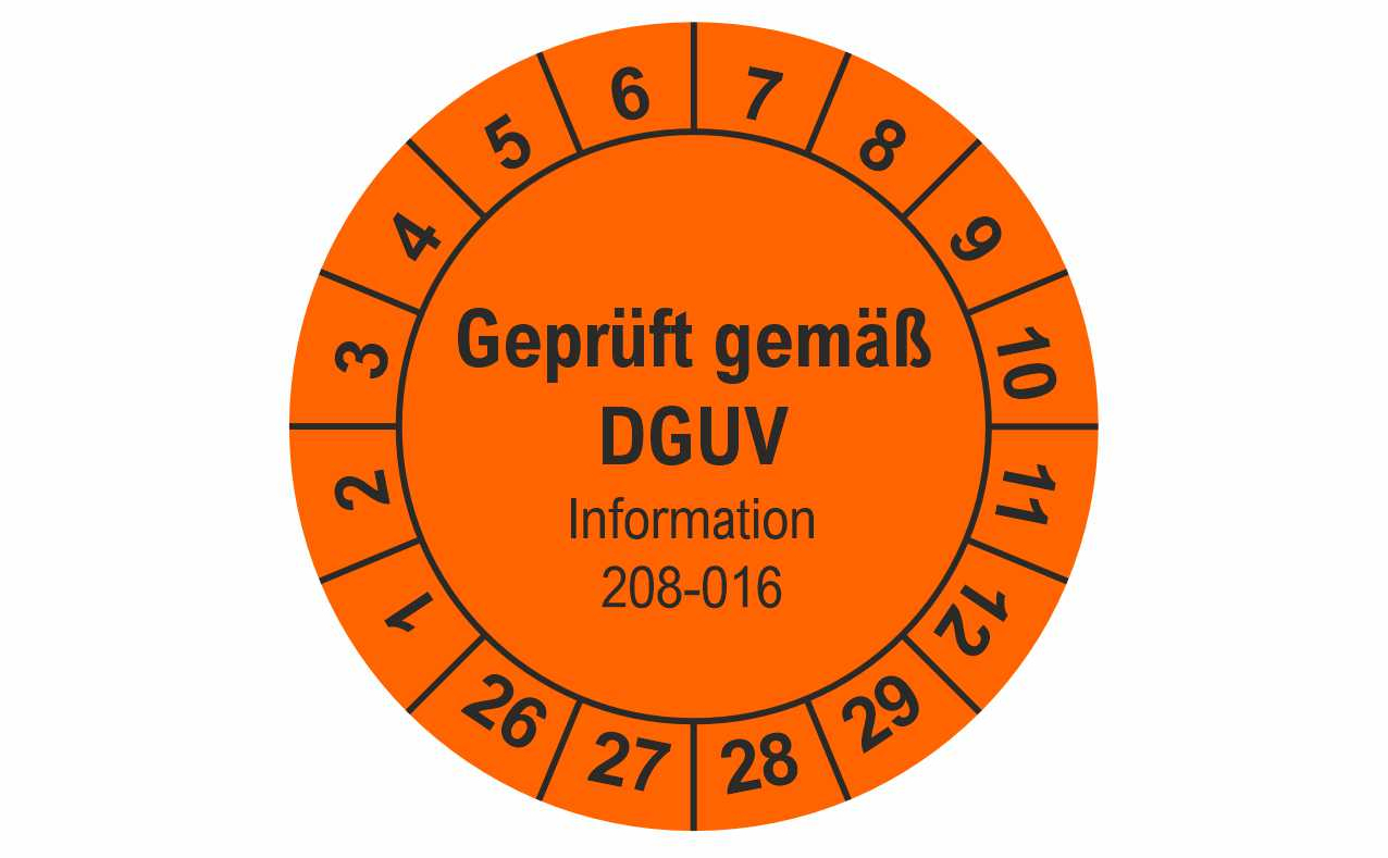 Prüfplakette Leitern und Tritte DGUV 208-016 Ø 30 mm