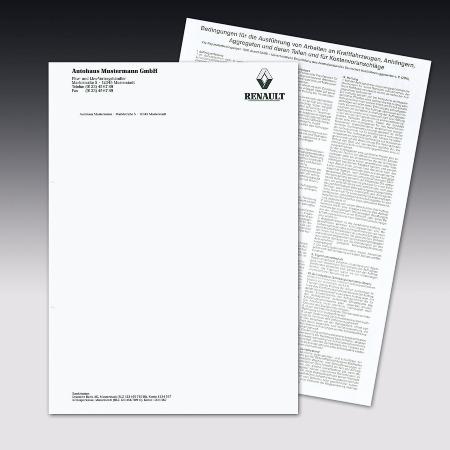 Auftragsbestätigung Einzelblatt. DIN A4, mit Firmeneindruck