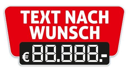 Scheibenaufkleber "Preissticker" mit Text nach Wunsch Scheibenaufkleber Preissticker mit Text nach Wunsch
