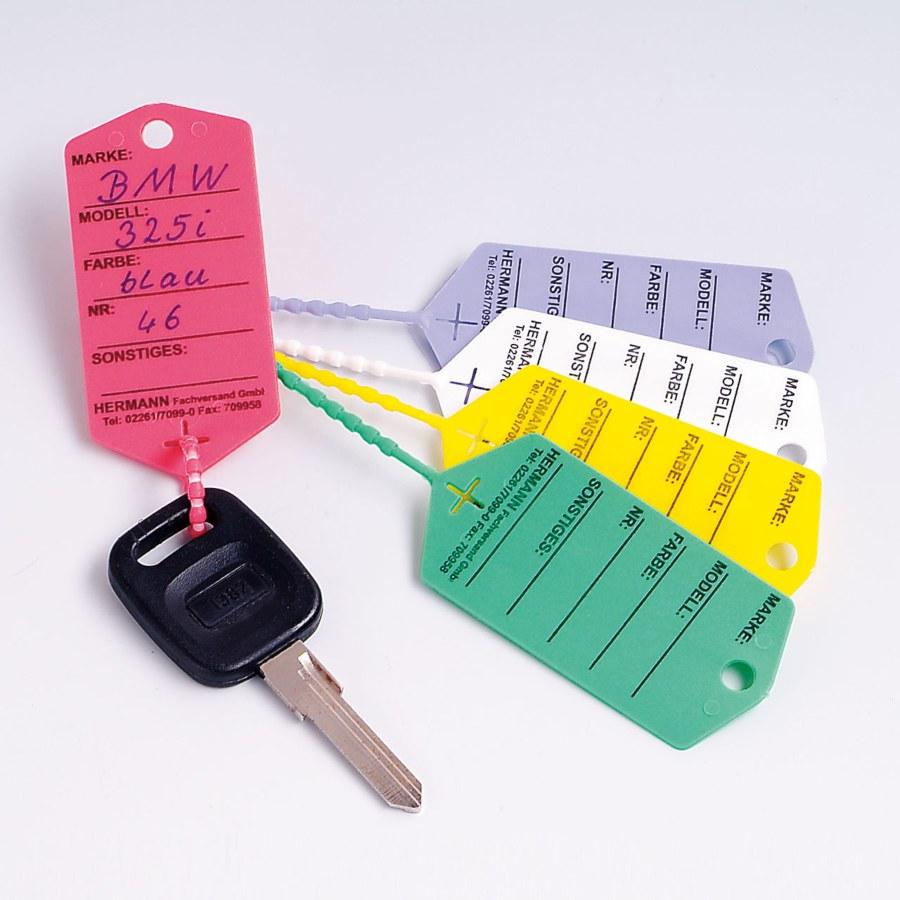 Schlüssel-Fix-Set. Komplett-Set mit 200 Schlüsselanhängern - violett Schlüsselmanagement