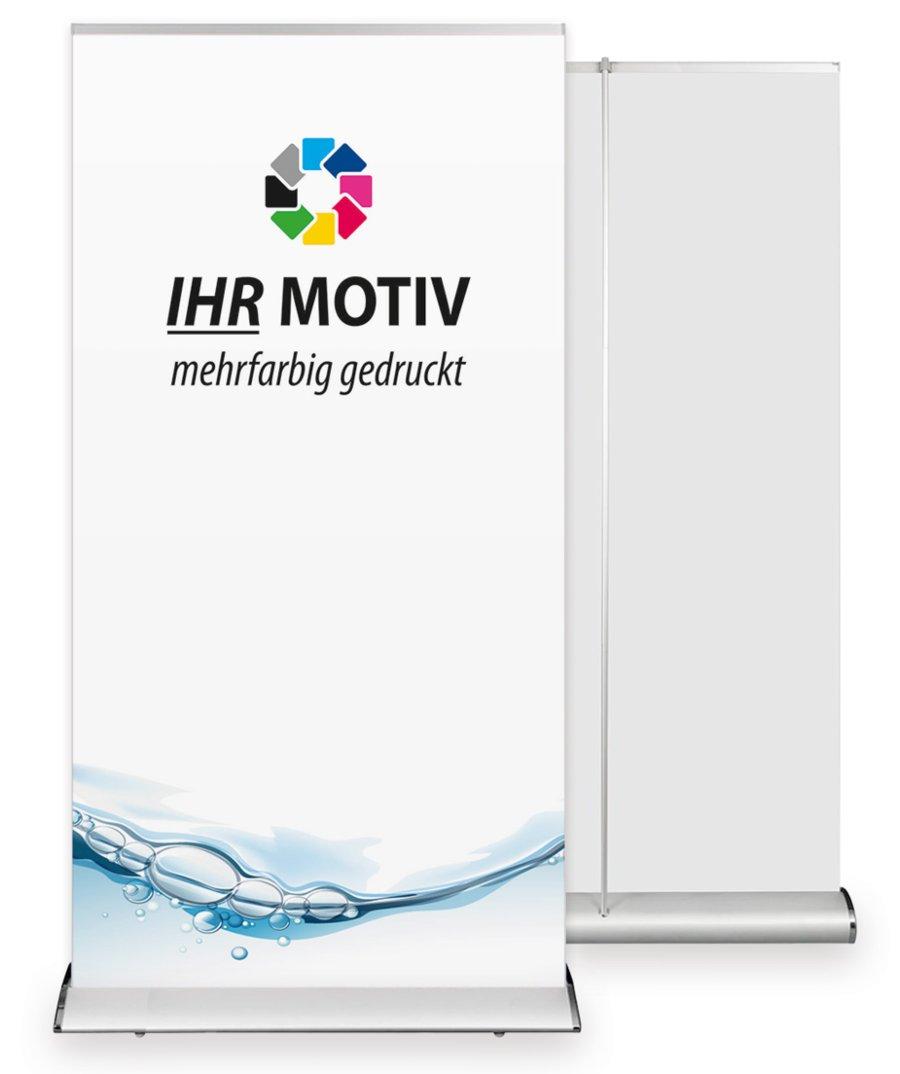 RollUp Banner 100 x 200 cm Exklusiv PVC inkl. Druck, Komplettsystem