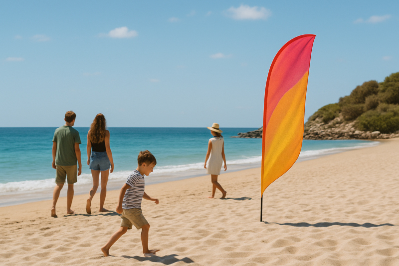 Eine Beachflag am Strand