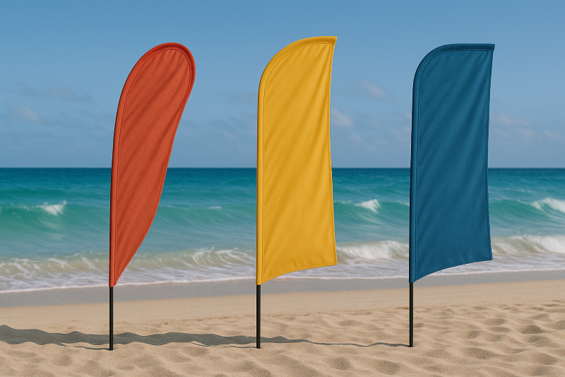 Beachfahnen am Strand 