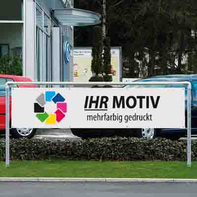 Werbebanner 300 x 70 cm, individuell bedruckt - Netzgitterplane, 330g/m²