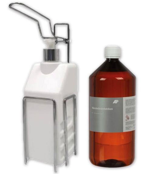 Händedesinfektion Spender Set mit 1000 ml Desinfektionsmittel -Hygienevorschriften im Autohaus