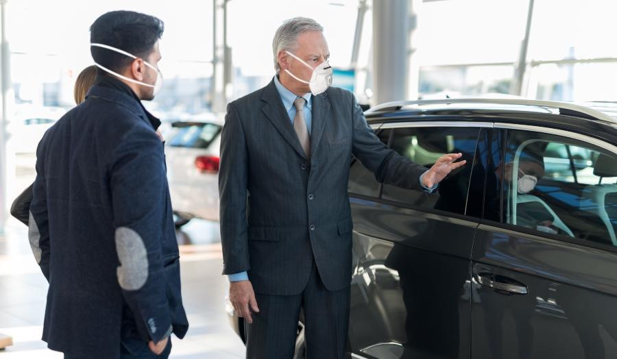 Autoverkaufsgespräch - Hygienevorschriften im Autohaus