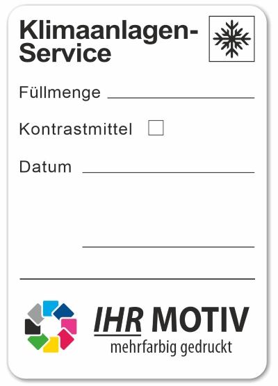 Service-Aufkleber aus PVC-Folie, Größe: 45 x 65 mm, Motiv "Klimaanlagen-Service" - einmal beschreibbar