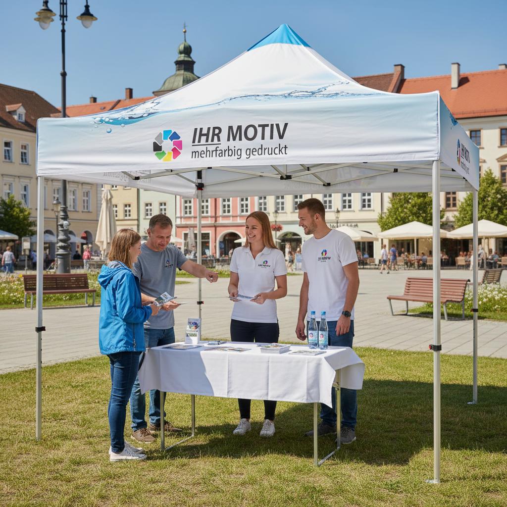 Faltzelt 3 x 3 m vollflächig bedruckbar 