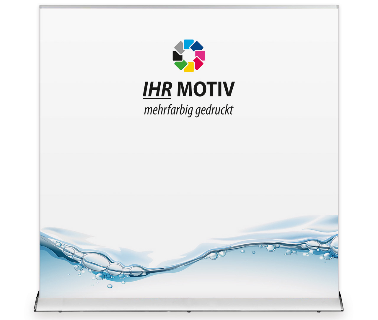 RollUp 200 x 200 cm Exklusiv PVC inkl. Druck, Komplettsystem 