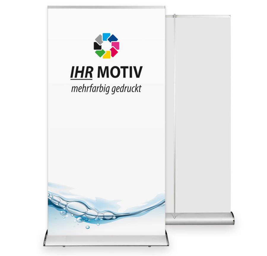 RollUp Banner 100 x 200 cm Exklusiv PVC inkl. Druck, Komplettsystem Werbeposter