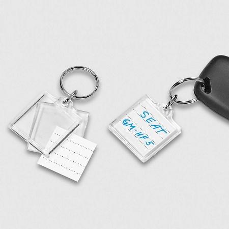 Acryl-Schlüsselanhänger mit beschriftbaren Papiereinlagen - Schlüsselverwaltung dank kleiner Helfer