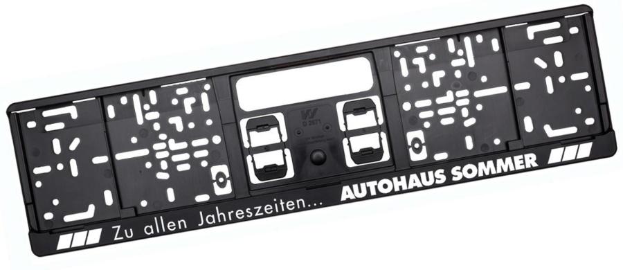 Kennzeichenhalter LOGOCLIP, schwarz, für Kennzeichengröße 520 mm - Kennzeichenverstärker