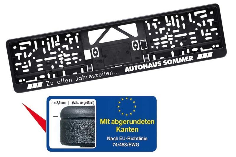 Kennzeichenhalter mit Klapprahmen LOGOPLUS schwarz 520 mm - Kennzeichenverstärker