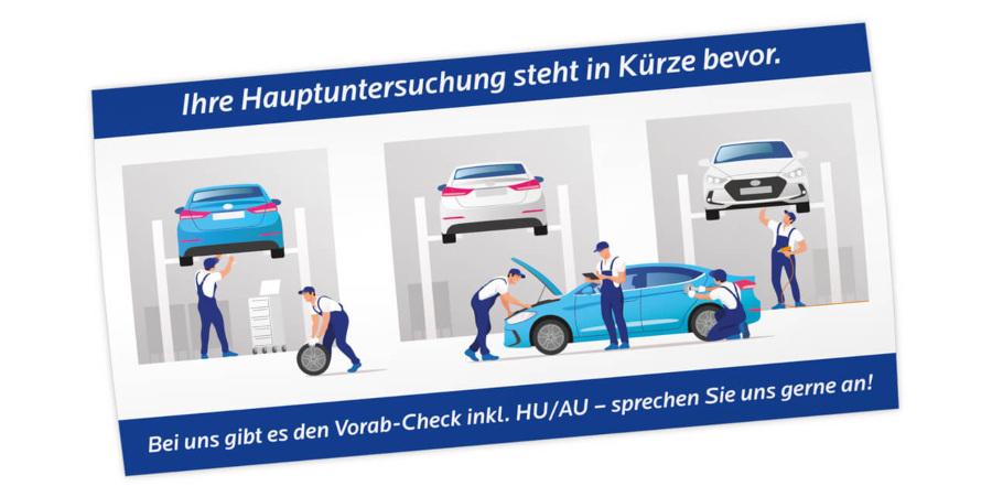 Maxi-Postkarte "HU/AU-Erinnerung", Motiv: Werkstatt 