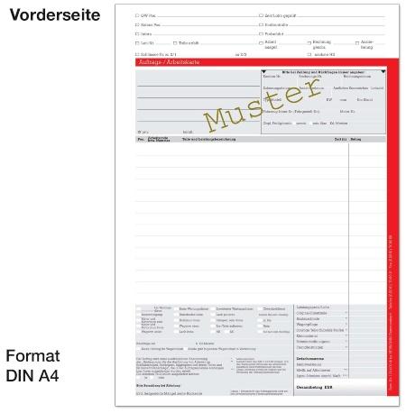 Arbeitskarten DIN A5 - rot -Kfz-Werkstatt-Zubehör