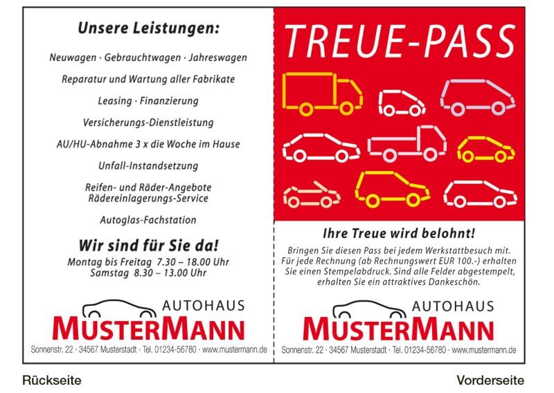 Treue-Pass, Motiv: "Fahrzeuge"