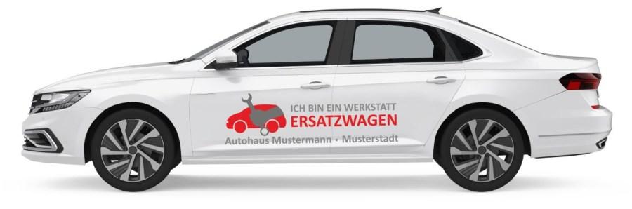 Autoaufkleber Autobeschriftung "Ersatzwagen", Design 3