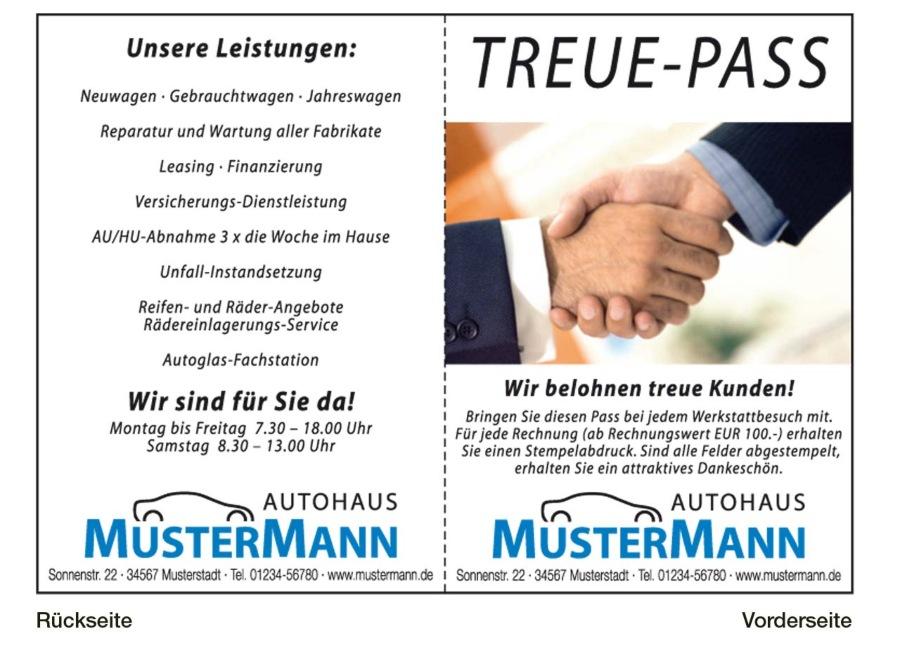 Treue-Pass, Motiv:"Hände""