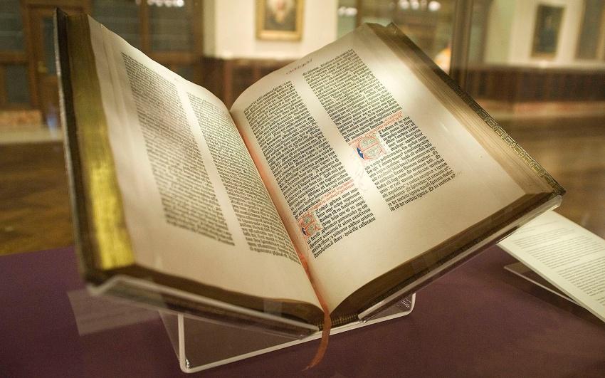 Gutenberg-Bibel, der bedeutendste Druck von Johannes Gutenberg
