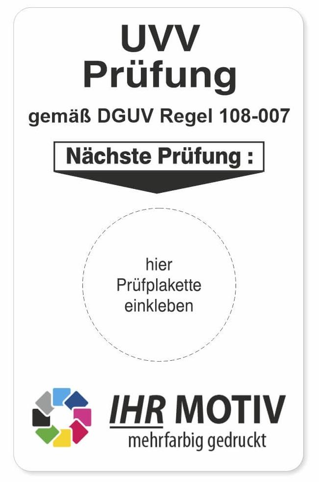 Grundplakette DGUV Vorschrift 108-007 - Regalprüfung