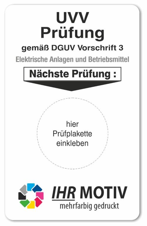 Grundplakette DGUV Vorschrift 3 - Elektr. Anlagen u. Betriebsmittel (BGV A3)