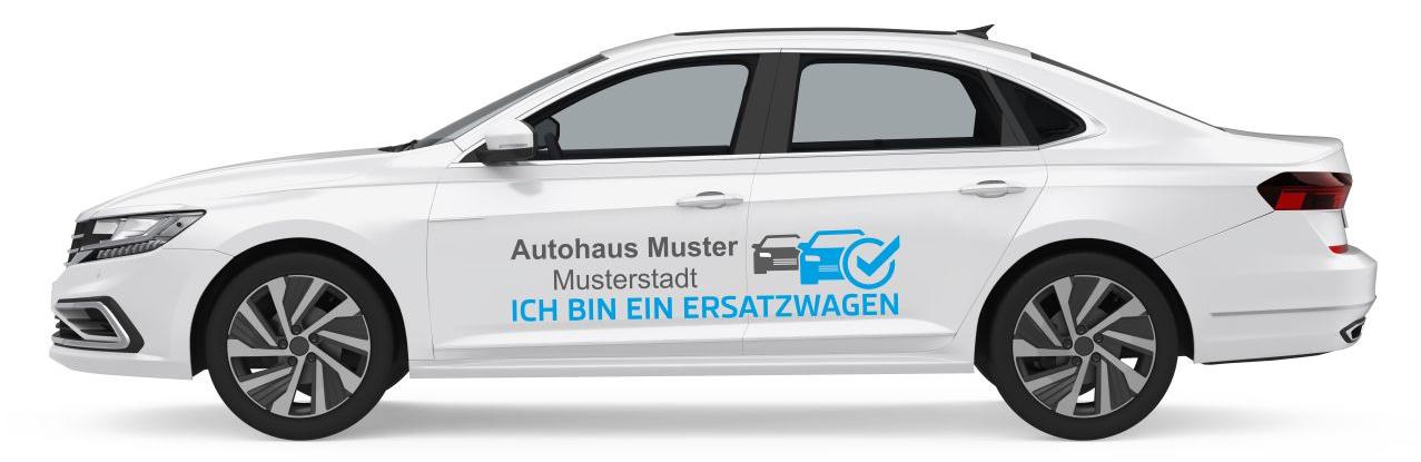 Autoaufkleber Autobeschriftung Ersatzwagen, Design 1 Autoaufkleber Autobeschriftung Ersatzwagen, Design 1