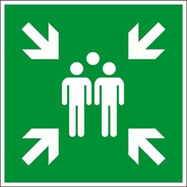 Fluchtwegsschild Sammelstelle Aluminium - 40 x 40 cm Fluchtwegsschild Sammelstelle Aluminium - 40 x 40 cm