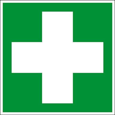 Rettungsschild Erste Hilfe Aluminium, nachleuchtend - 15 x 15 cm Rettungsschild Erste Hilfe Aluminium, nachleuchtend - 15 x 15 cm