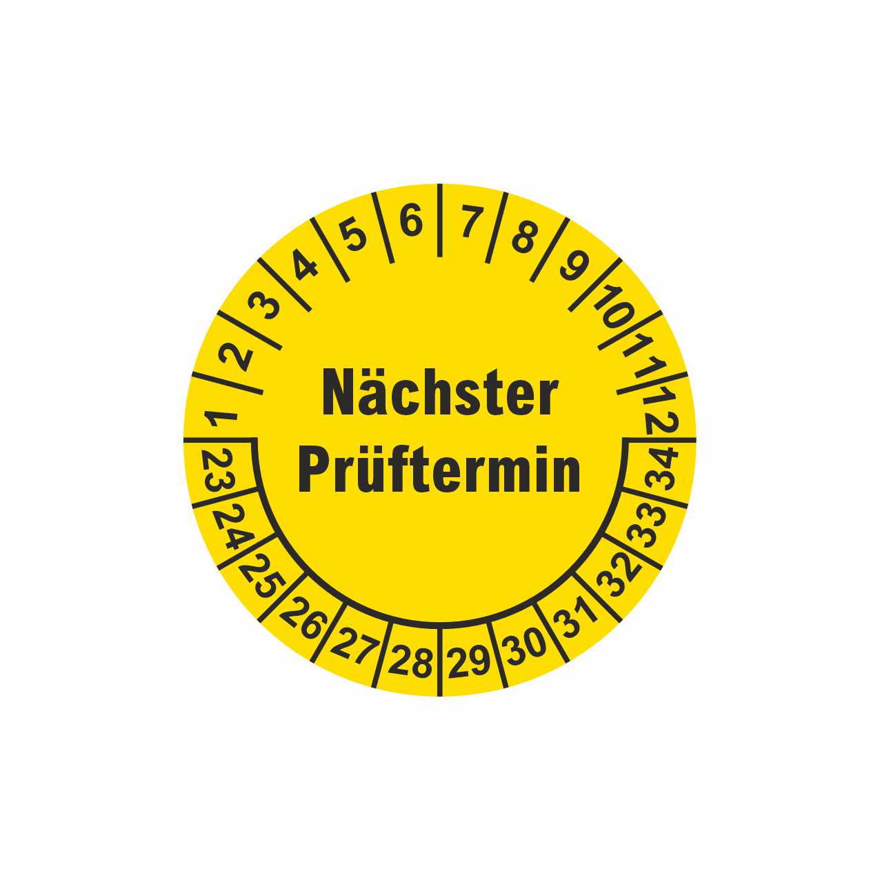 Vorschau: Prüfplaketten Nächster Prüftermin Ø 30 mm