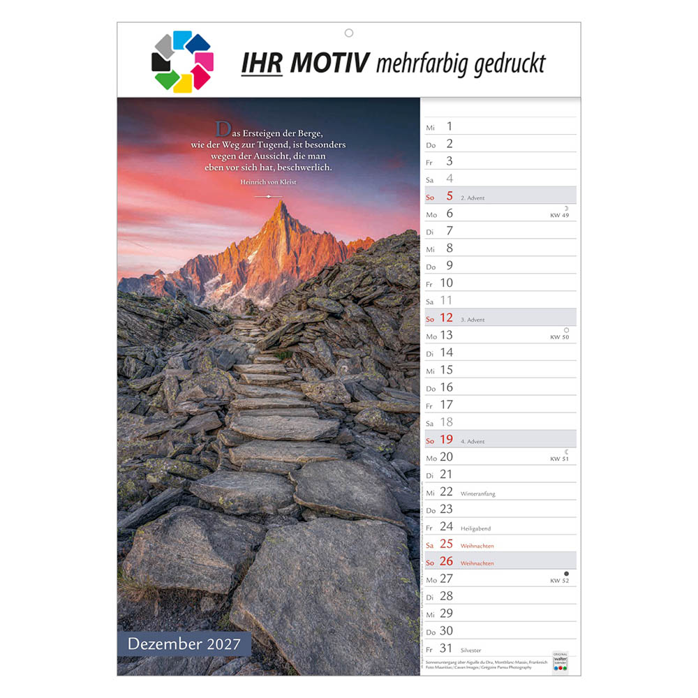 Bildkalender Wege mit Weitblick, Ausgabe 2027 Monat Dezember