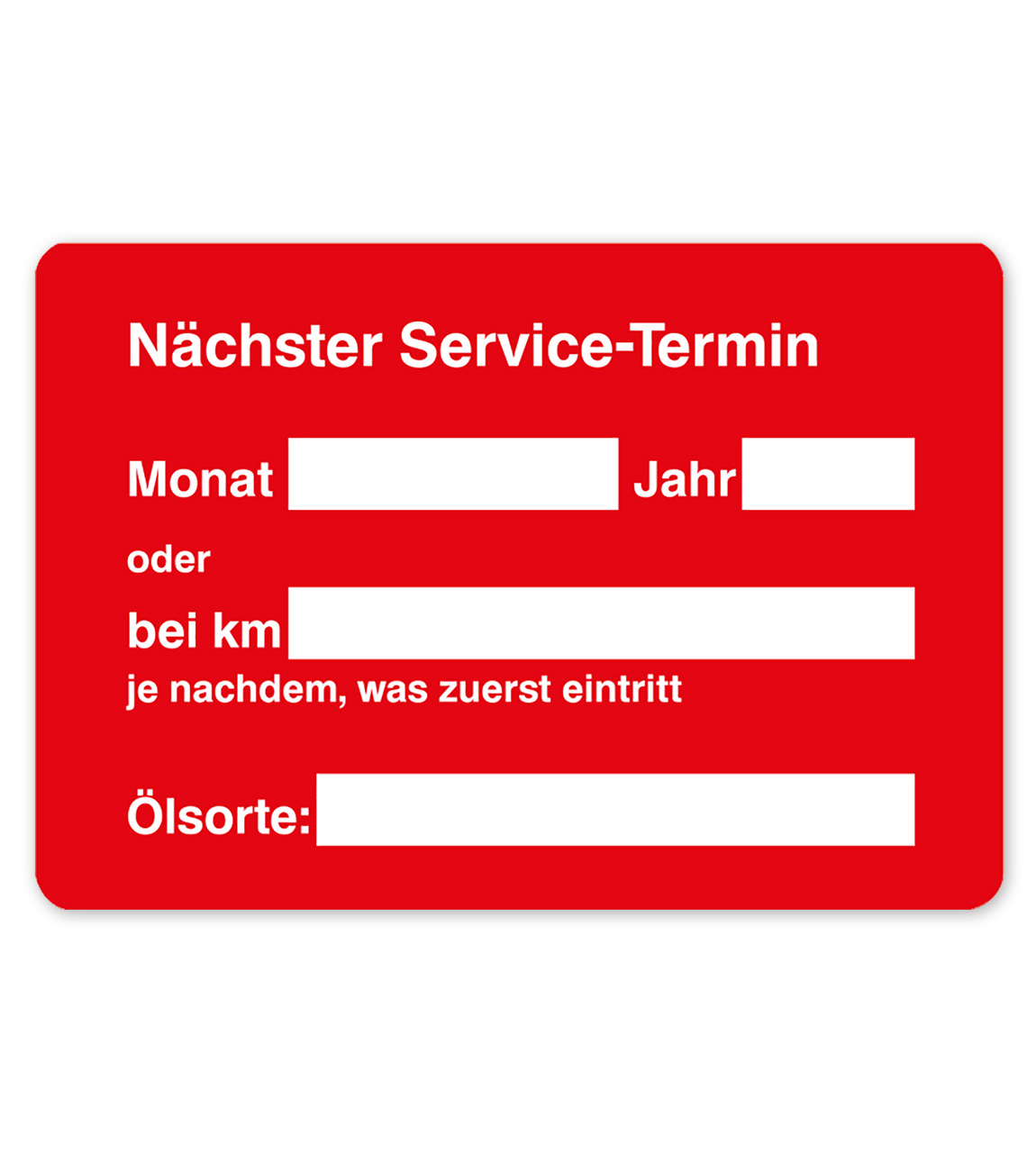 Vorschau: Service-Etiketten aus PVC-Folie, ohne Firmeneindruck
