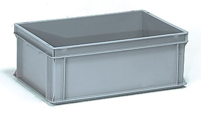 Vorschau: Fetra Kunststoffkasten 600 x 400 x 220 mm grau, 2 Muschelgriffe