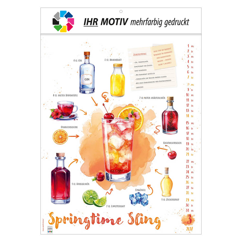 Bildkalender Mixart, Ausgabe 2027 Monat März