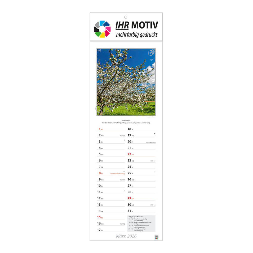 Streifenkalender Landpartie Monat März