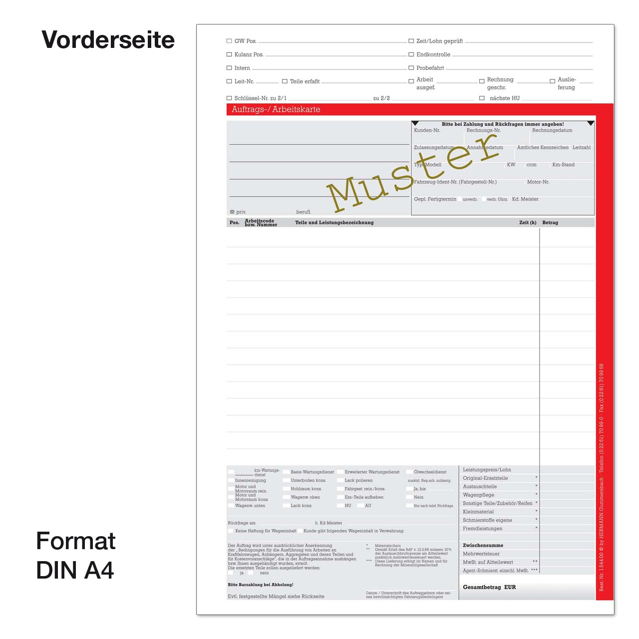 Arbeitskarte DIN A4