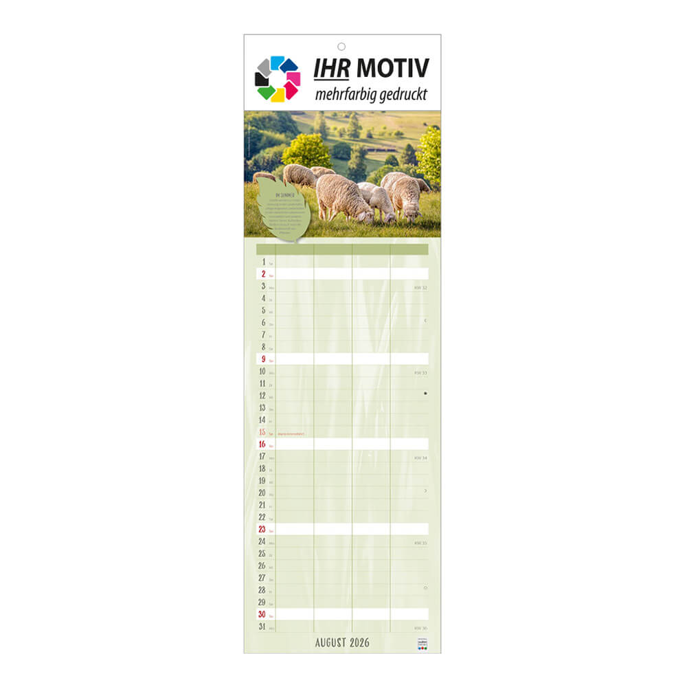 Streifenkalender Naturliebe Monat August