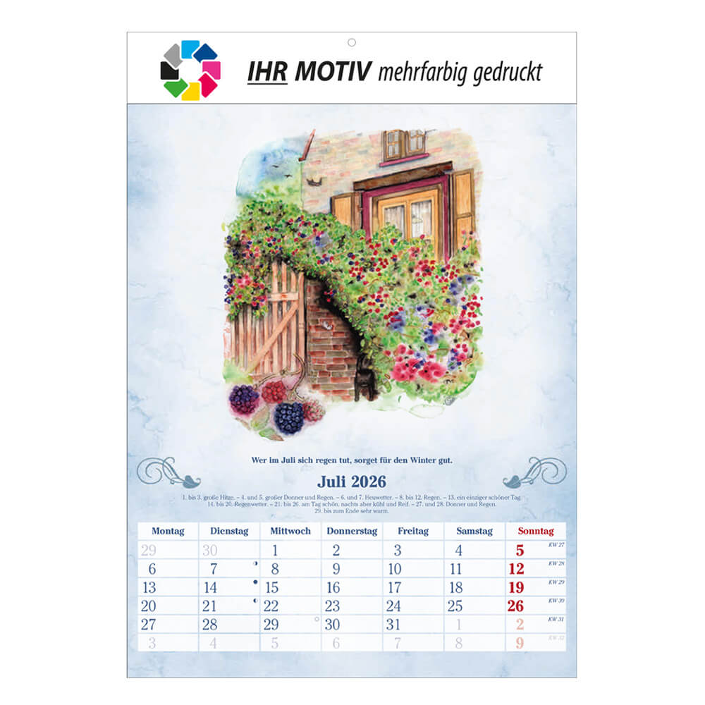 Bildkalender Der 100-Jährige Monat Juli