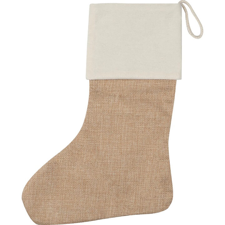 Weihnachtssocke aus Jute mit Firmeneindruck 2