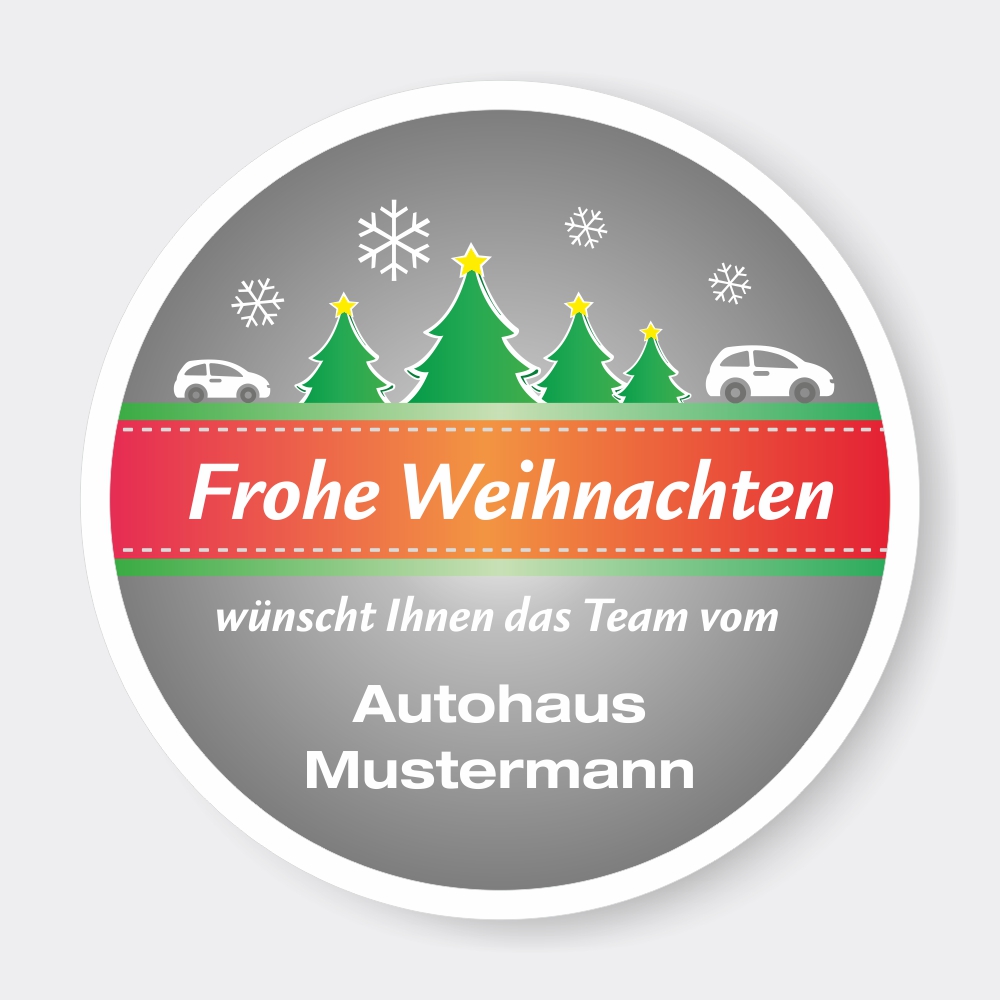 Vorschau: Weihnachts-Aufkleber aus PVC, rund, Motiv 4