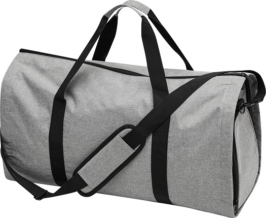 Reisetasche Milano mit integriertem Kleidersack grau-schwarz