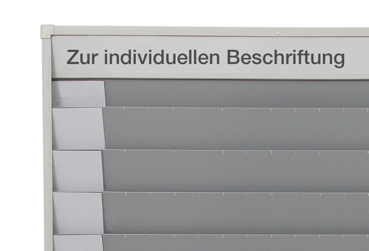 Vorschau: Planungstafel für DIN A4, mit 7 Reihen (6+1 Reihe) für Baupläne