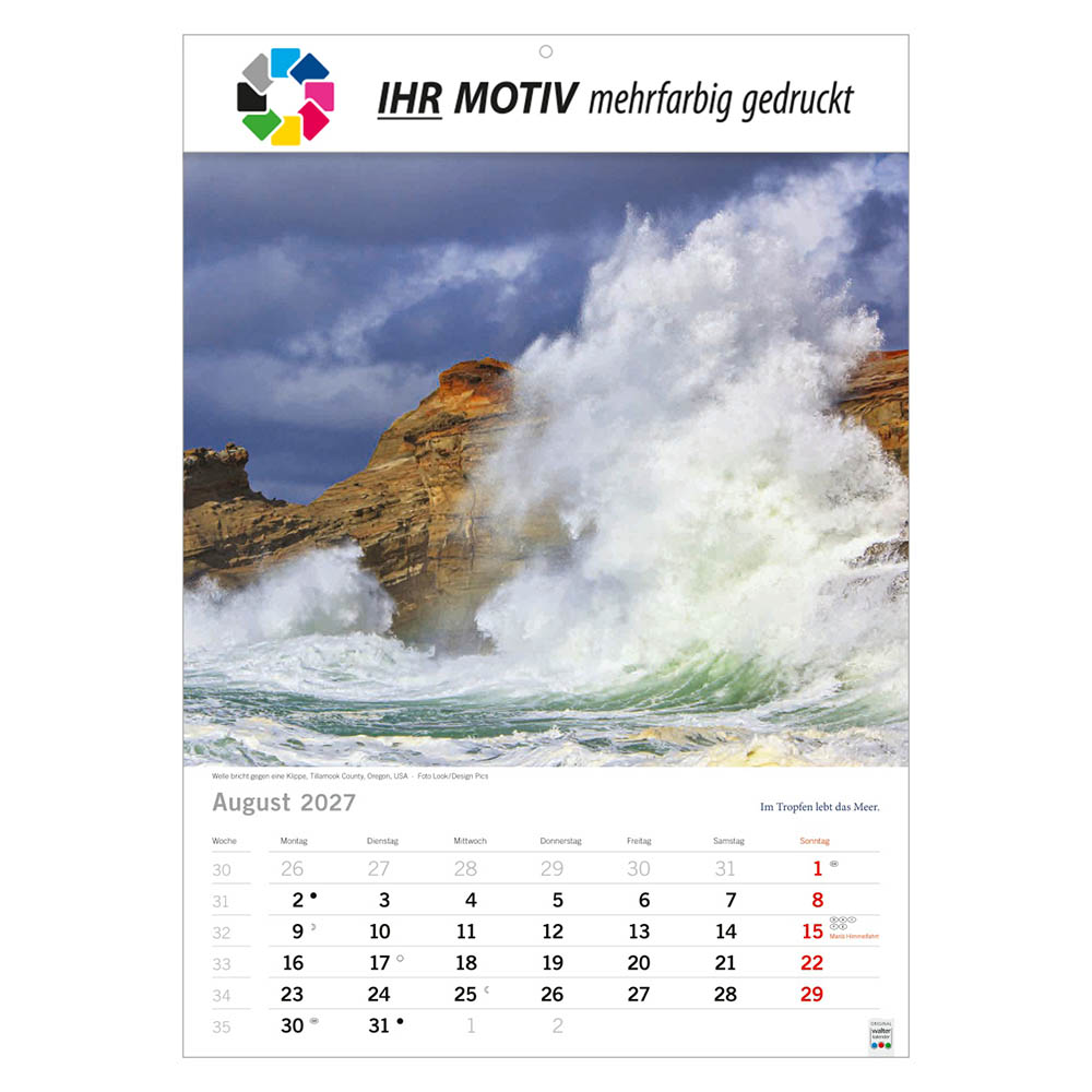 Bildkalender Elemente, Ausgabe 2027 Monat August