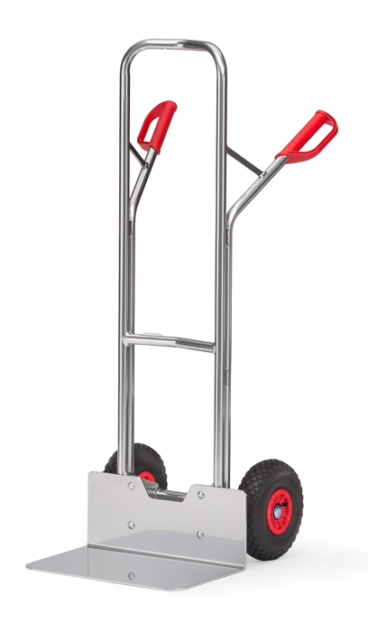 Vorschau: Fetra Alu-Stapelkarre Lufträder 260 x 85 mm bis 200 kg Höhe 1300 mm breite Schaufel